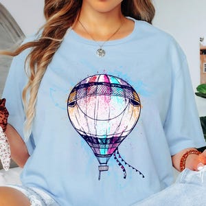 Hot Air Balloon Shirt Air Balloons Festival T-Shirts Fly Vintage Retro Gift for Him or Her Hot Air Balloon Lovers Gifts For Men and Women