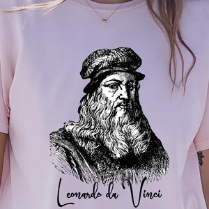 Leonardo da Vinci Shirt Self Portrait T-Shirts Gift for Her or Him Famous Painting Renaissance Classic Art Lovers Gifts For Men and Women
