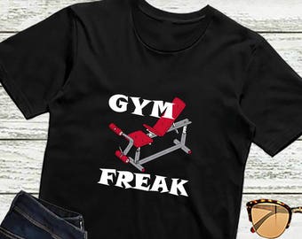 Gym Shirt GYM FREAK Workout T-Shirt Gym Motivation Funny Fitness Gymer Cardio Gym Gift TShirts for Men and Women