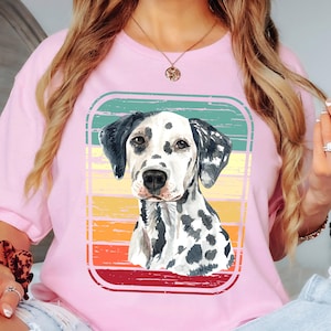 Dalmatian Shirt Dog Dalmatians Owner T-Shirt Dog Lover Vintage Dalmatian Mom or Dalmatian Dad Retro Distressed Gift for Men and Women