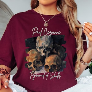 Paul Cezanne Shirt Pyramid of Skulls T-Shirt Wearable Art Painting Artsy Artwear Trending Bestseller Artist Gift TShirts for Men and Women