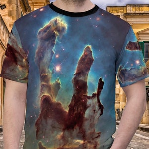 Pillars Of Creation Shirt Eagle Nebula NASA Space Lover Stars Graphic T-Shirt Bestselling Sublimated All Over Print Gifts for Men and Women