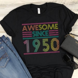 Geboren in 1950 shirt geweldig sinds 1950 T-shirt grappig cool verjaardagscadeau Distressed Vintage Unisex TShirt voor mannen en vrouwen 3XL 4XL 5XL beschikbaar