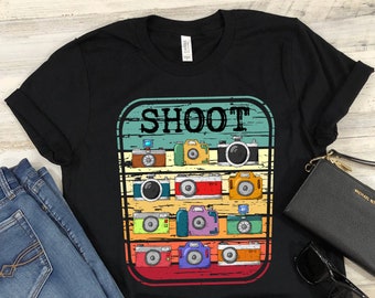 Photographer Shirt Photo Camera T-Shirt Photography Photographers Funny Vintage Cameras Tshirts Gift for Men and Women