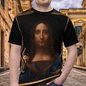 Salvator Mundi Shirt Leonardo da Vinci Jesus Christ Famous Renaissance Painting Christian Faith Art Lovers T-Shirts Gift For Men and Women