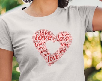 Lovers Shirt LOVE HEART Cute Valentines Day Gift I Love You VE T-Shirts Relationship Lovers Funny Unisex tShirt for Men and Women