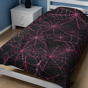 Halloween Spiderweb Blanket Gift Cobweb Sherpa Fleece Throw Blankets Spider Web Bedroom Living Room Trending Home Decor Housewarming Gifts