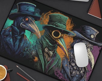 Plague Doctor Desk Mat Black Death Long Desk Mats Mouse Pad Gaming Mousepad Office Desk Decor Workplace Gift