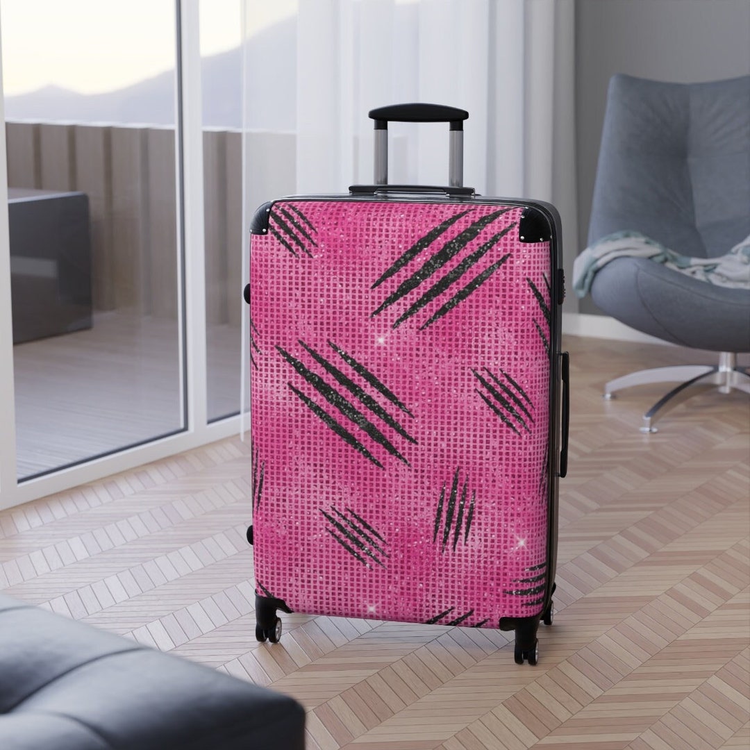 Claw Marks Travel Suitcase Pink Luggage Personalized Cabin Etsy