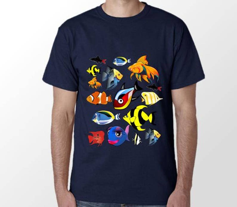 FISH TANK Aquarium T Shirt Tropical Colorful Fish Fishkeeping Etsy