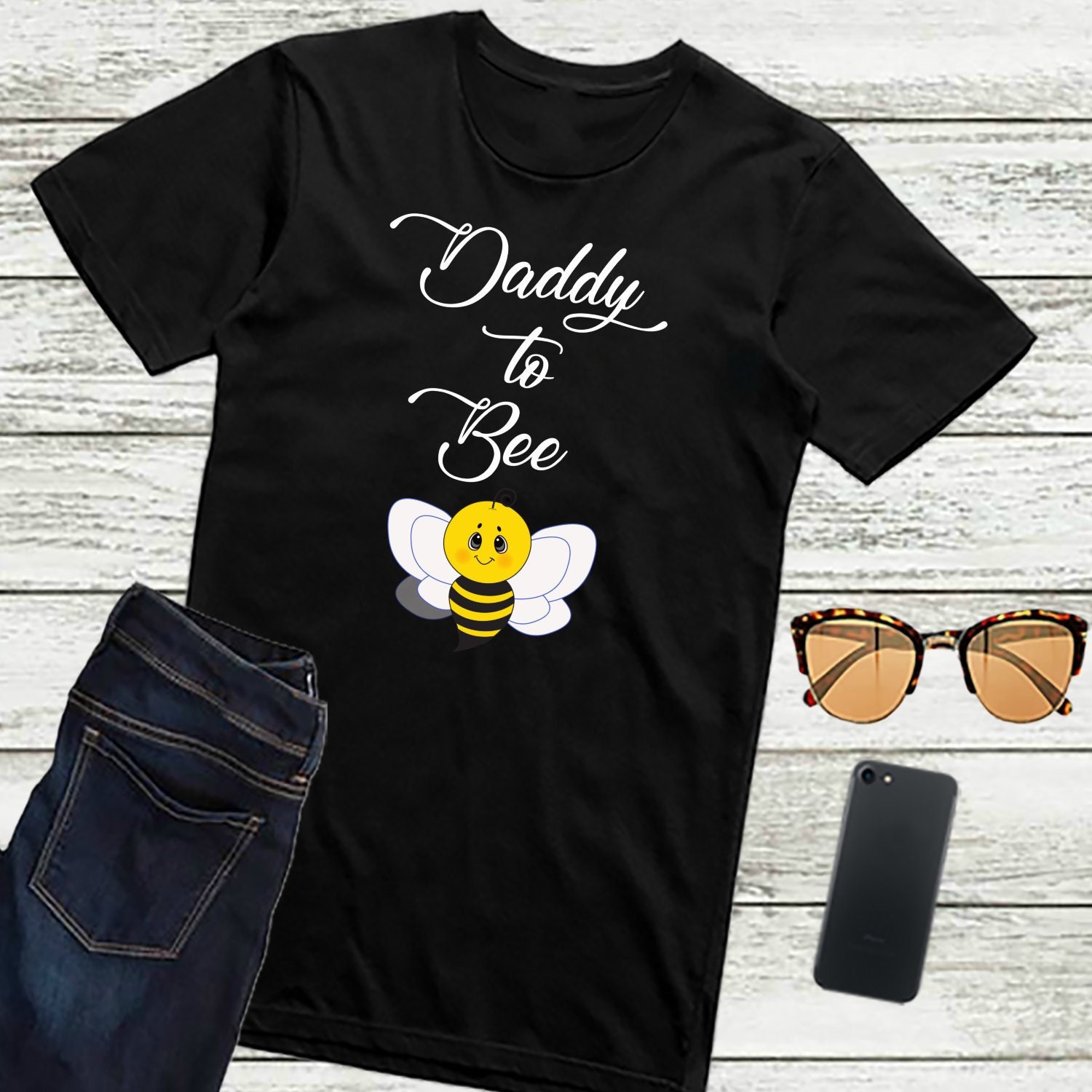 Image of Dad To Be Shirt Daddy To Bee Pregnancy Announcement T-Shirt Gift Funny Daddy Men's Tshirt For New Dads