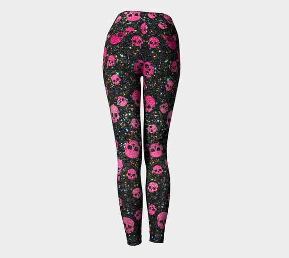 Women's Halloween Candy Skull Printed Leggings - Ultra Soft Stretchy Tights With Elastic Waist