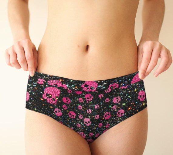 Pink Skulls Cheeky Briefs Skull Undies Panty Eco Printed Women Panties  Underwear Activewear Lingerie -  Canada