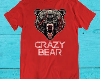 LVERSE CRAZY BEAR Tシャツ XL BABYL Crazy Bear Shirt Grizzly Bear T-shirt Gift Bloody Bears