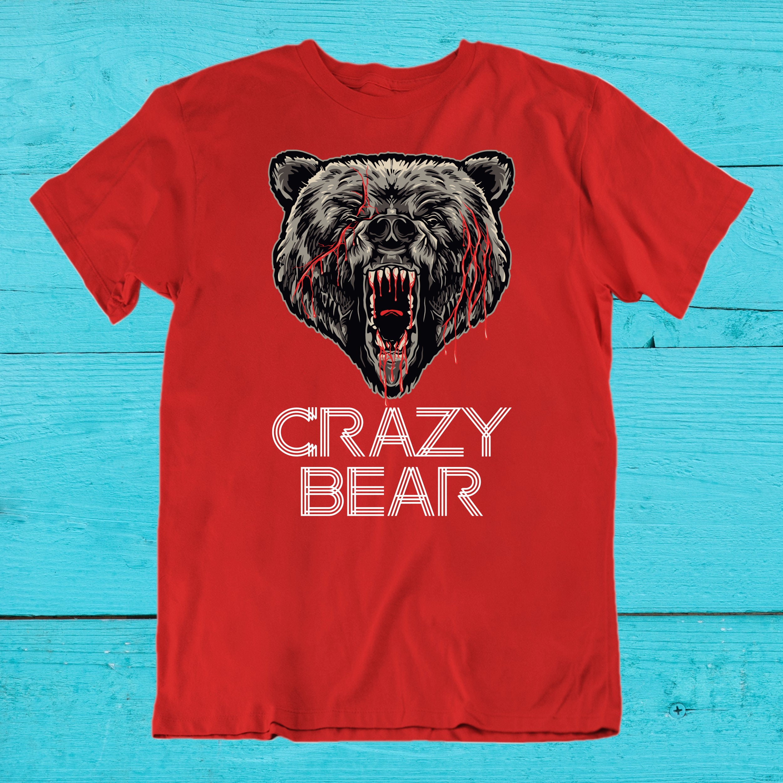 CRAZY BEAR TEE Lサイズ 未開封 Crazy Bear Shirt Grizzly Bear T-shirt Gift Bloody Bears Graphic