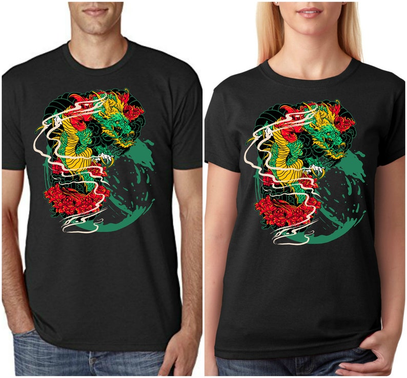 Dragon Camisa Dragones Vintage Camiseta Afligida Camiseta Chino Dragon ...