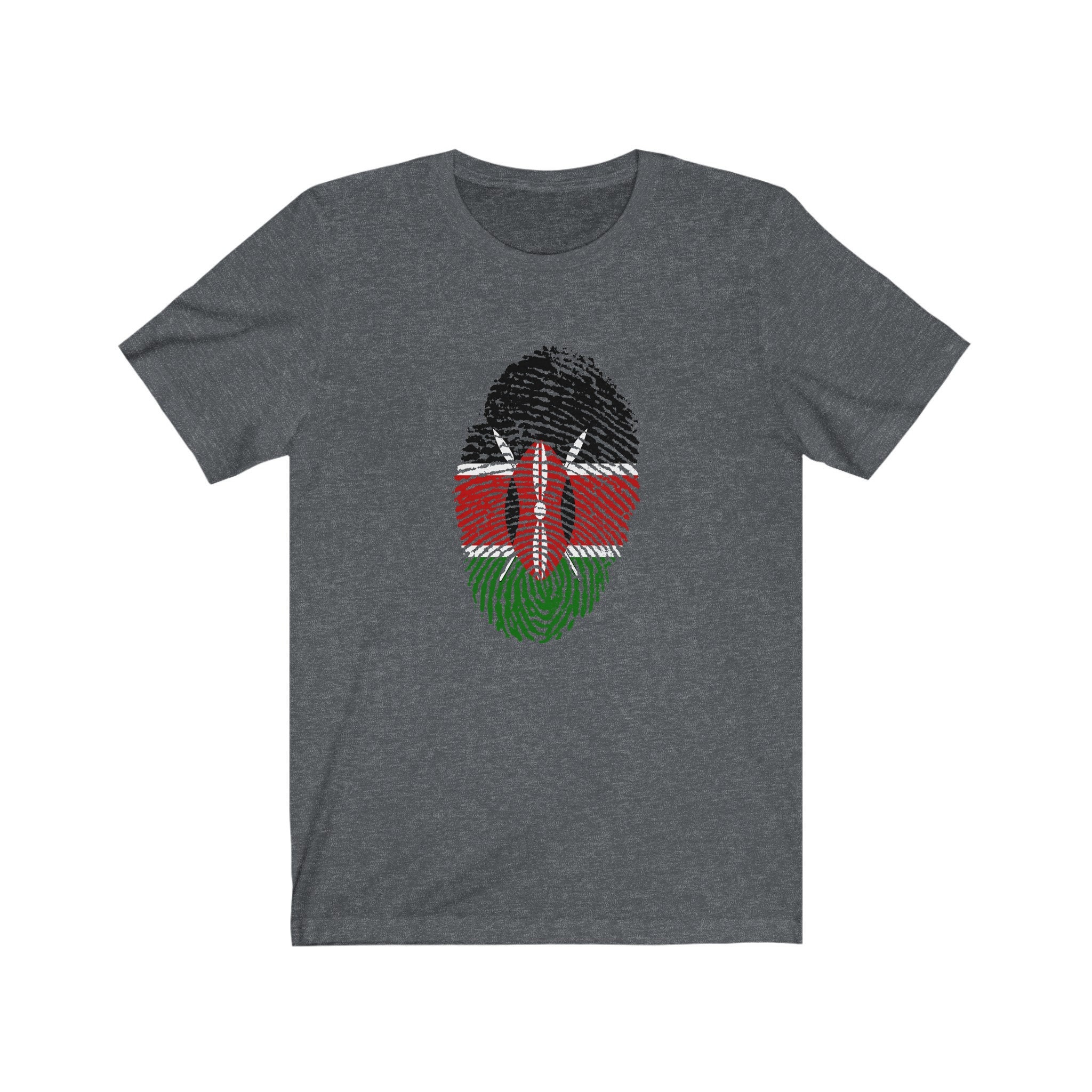 Kenya Shirt Kenyan Flag Fingerprint Tshirt Vintage Retro Etsy