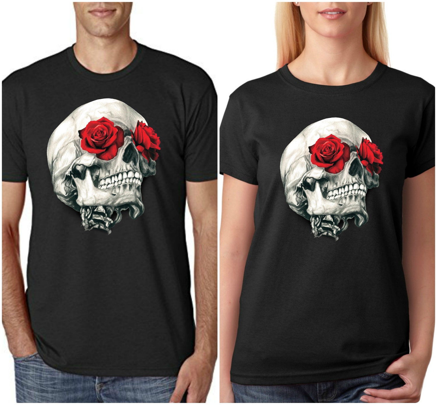Skull rose shirt sales