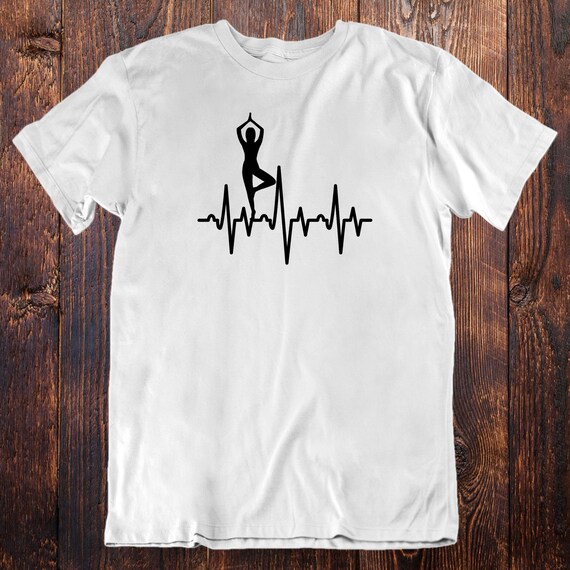 Herzschlag Yoga Damen T-Shirt – EKG Joga Entspannung Wellness – Absenda Slim Fit