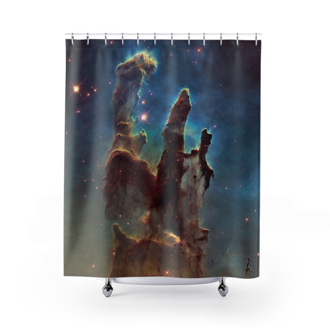 Shower Curtain Space Pillars of Creation Bathroom Decor Eagle Etsy