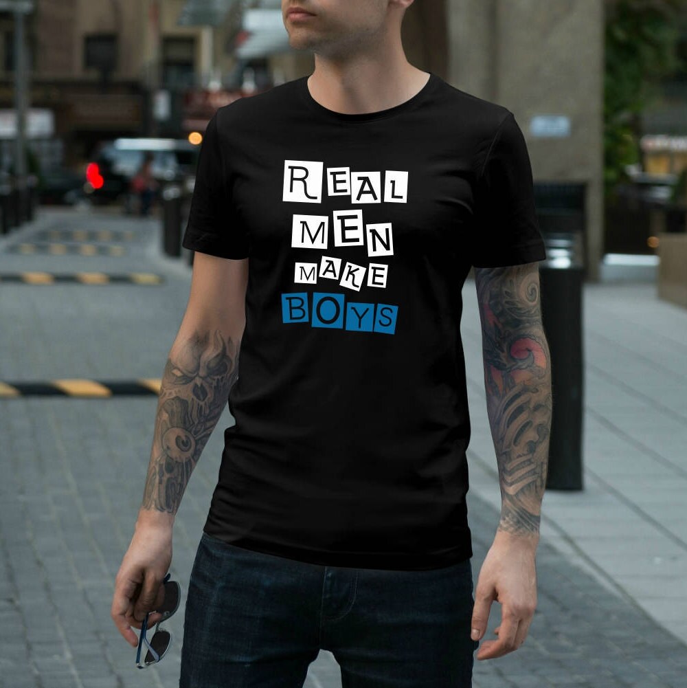 Image of Real Men Make Boys T Shirt Dad To Be T-Shirt New Gift Baby Boy Announcement Tshirt Shower Of Boys