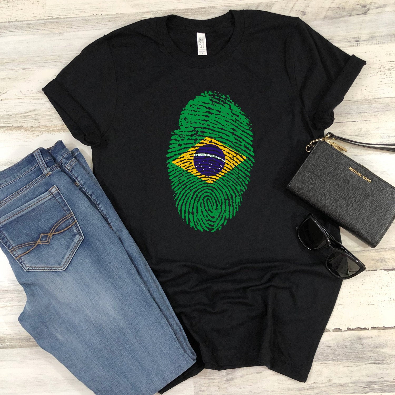 Brazil Shirt Brazilian Flag Fingerprint T-shirt Vintage Retro | Etsy