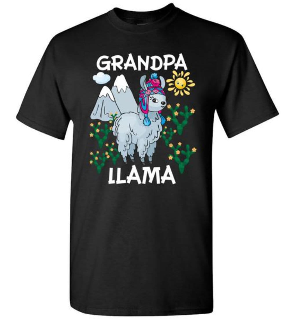 Image of Grandpa Llama Shirt Grandad Llama Tshirt Grandads Gift Grandfather Life T-Shirts For Men
