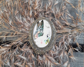 Blue Butterfly Brooch | Blue Skies & Quiet Paths | Vintage Nature Pin | Woodland Gift | Handmade in Finland