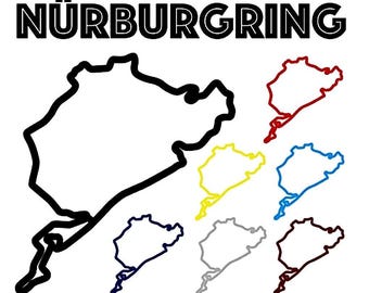 Nürburgring Sticker Nordschleife Nurburgring - Silhouette of the race track Car Sticker Motorsport Racetrack BMW Audi Porsche Tuning Car