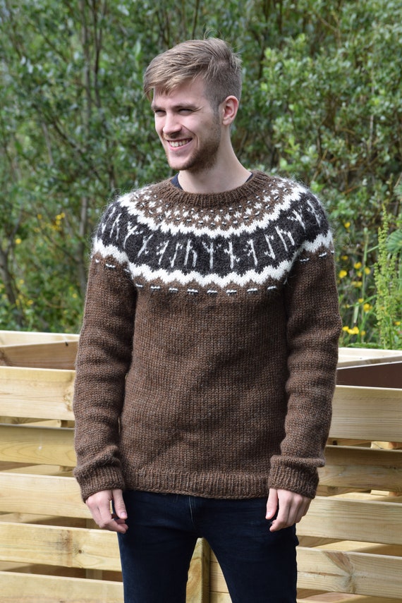 Traditional Sweater With Rune Pattern Etsy