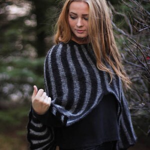 Handknitted poncho from icelandic wool image 2