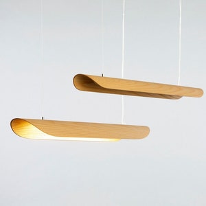 Linear Pedant Lighting For Kitchen Island or Above Dining Table - Horizontal Lampshade For Ceiling Best Summer Home-Decor - Canoe