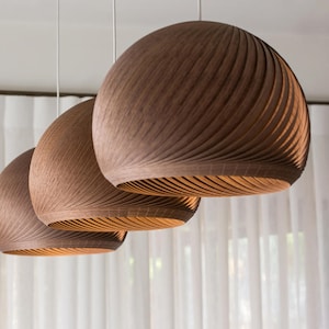 Table top veneer lamp made from bamboo.