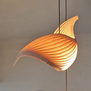 Veneer Lamp Shade, Wood Pendant Lighting, Home Improvement, Scandinavian Wood Chandelier, Sculptural Lamp, Branch Island Lamp Shade, Wing
