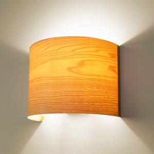 Veneer Wall Lamp, Fall Style Decor, Wood Sconce, Lake House Decor, Hygge Hallway Wall Furniture And Lighting,Rustic Bedroom Wall Sconce, Arc