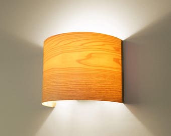 Veneer Lamp, Wood Sconce For Wall, Porch Light, Veneer Nordic Lamp Shade, Boho Light Fixture, 70s Inspired Lamps, Above Bed Wall Sconce, Arc