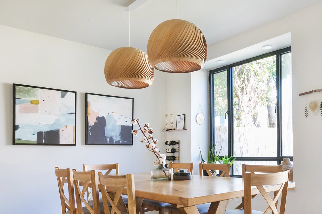 Dining room with pendant light top