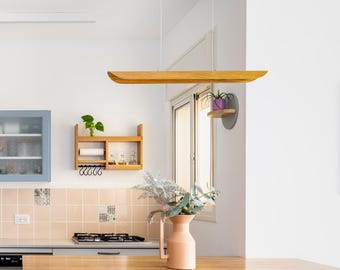 Linear Pendant Light Fixture Suspension Linear For Kitchen And Dining Table Light - Long Ceiling Lighting For Bar or Pool Table - Canoe
