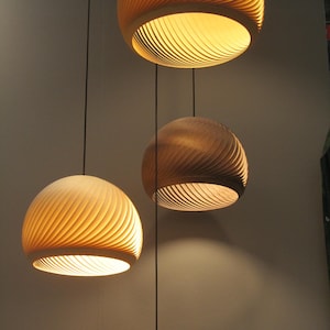 Japandi Lighting for Kitchen-And-Dining Room - Handcrafted Walnut Wood Pendant Light - US PREPAID TARIFFS - Hallway Chandelier - Wind image 1