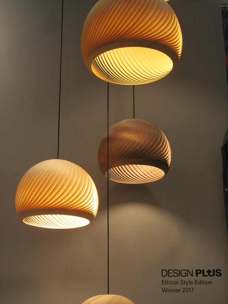Japandi Lighting for Kitchen-And-Dining Room - Handcrafted Walnut Wood Pendant Light - US PREPAID TARIFFS - Hallway Chandelier - Wind image 1