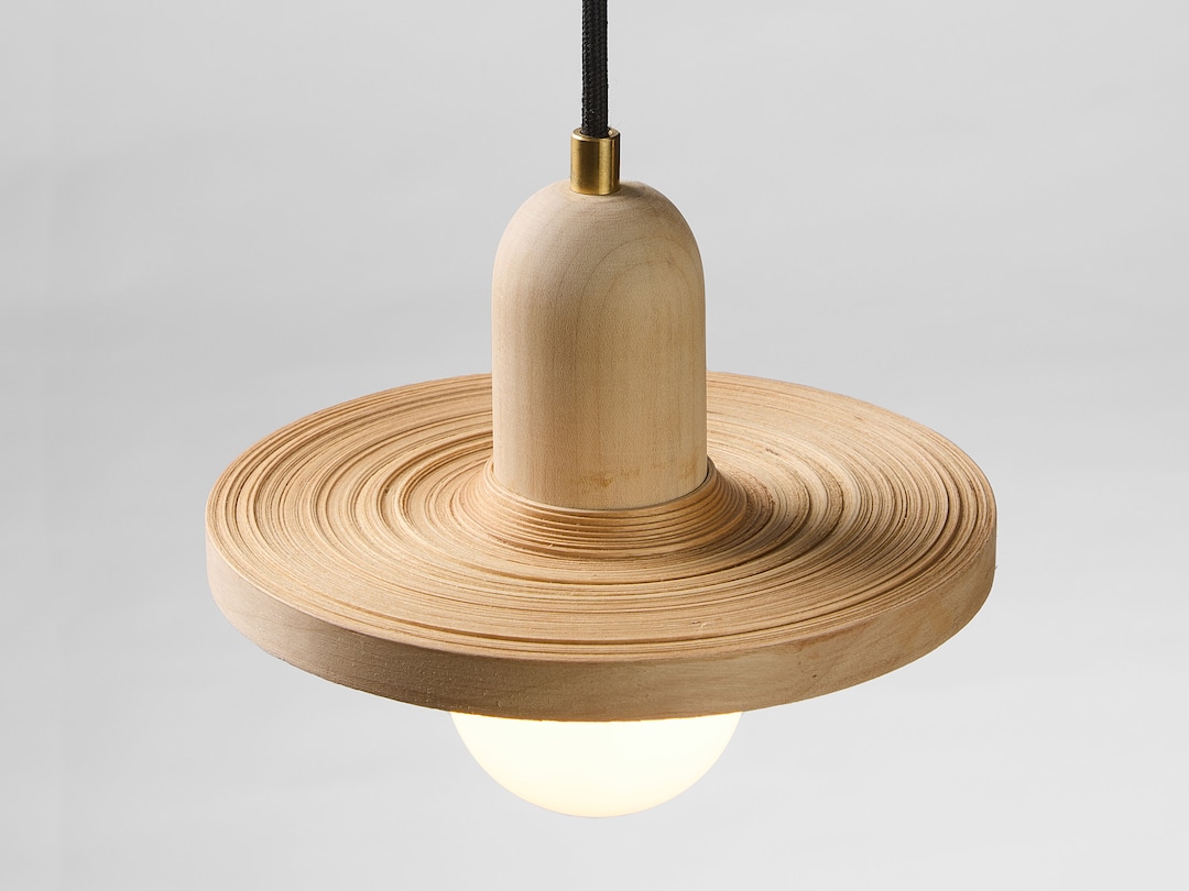 Japandi Chandelier Lighting, Sculpted Wood Pendant Light, Scandinavian ...