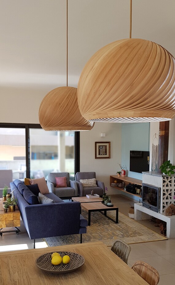 Handgefertigter Bambus Anhnger Beleuchtung Furnier Lampenschirm ~ Moderne  Holz Beleuchtung Kronleuchter ~ US PREPAID TARIFFS ~ Esszimmer Leuchten ~  Wind - Etsy.de