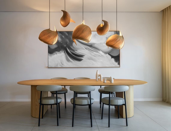 Japandi Lighting Dining Chandelier Organic Modern - Kitchen-and