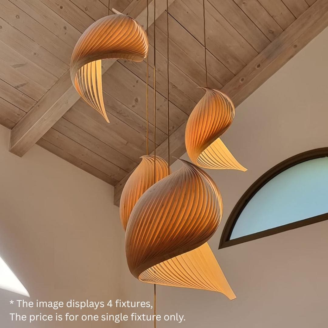 Wood Chandelier Lighting Japandi Style Pendant Lamp - Scandi