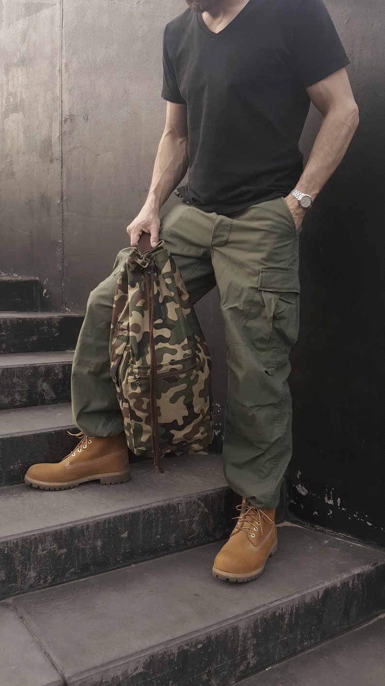 Waterproof, Green Camouflage Sailor Bag / Backpack Etsy