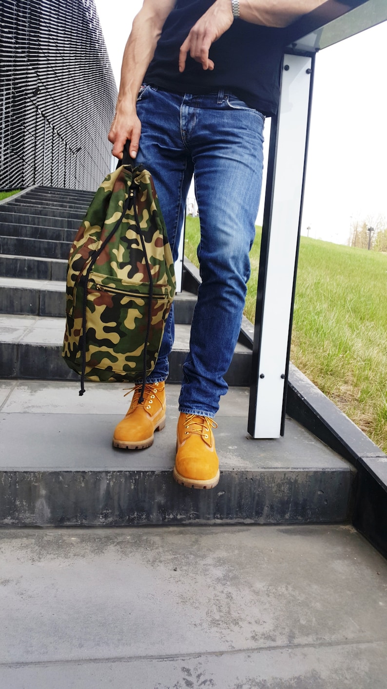 Waterproof, Green Camouflage Sailor Bag / Backpack Etsy