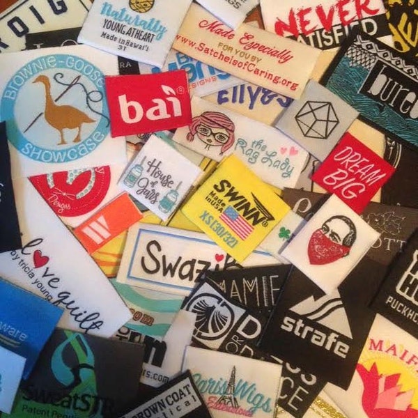 50 USA Custom Woven Labels, Clothing Labels, Wholesale Labels, Hem Tags, Damask Labels, Sewing Labels