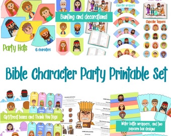 Pack imprimable Bible Character Party - Téléchargement numérique