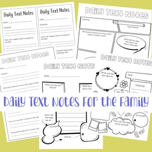 JW - Conjunto de notas de texto diarias familiares para adultos, adolescentes, preadolescentes y niños - JW KIDS