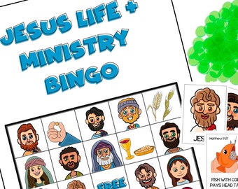 JW Kids Jesus 'Lebensbibel-Bingospiel: Familienanbetungsaktivität (Digitaler Download